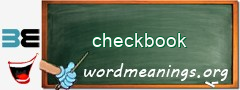 WordMeaning blackboard for checkbook